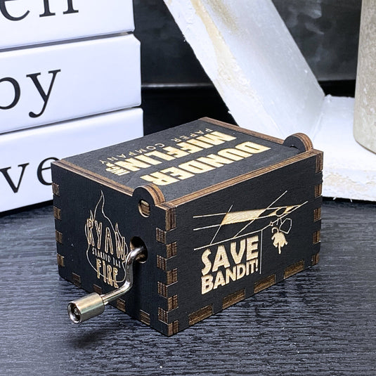 The Office Music Box Tv Show Dunder Mifflin Michael Scott Dwight Manual Crank Wood Custom Funny Unique Keepsake Gift Idea Bears Beets V.1