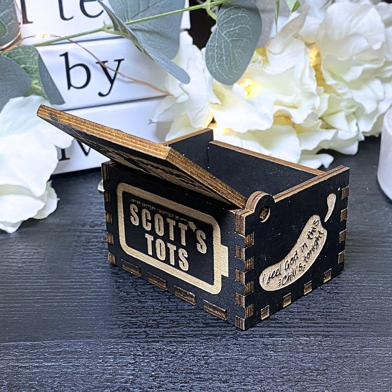 Load image into Gallery viewer, The Office Music Box Wood TV Show Dunder Mifflin Michael Scott Dwight Manual Crank Custom Personal Handmade Funny Unique Keepsake Gift Idea
