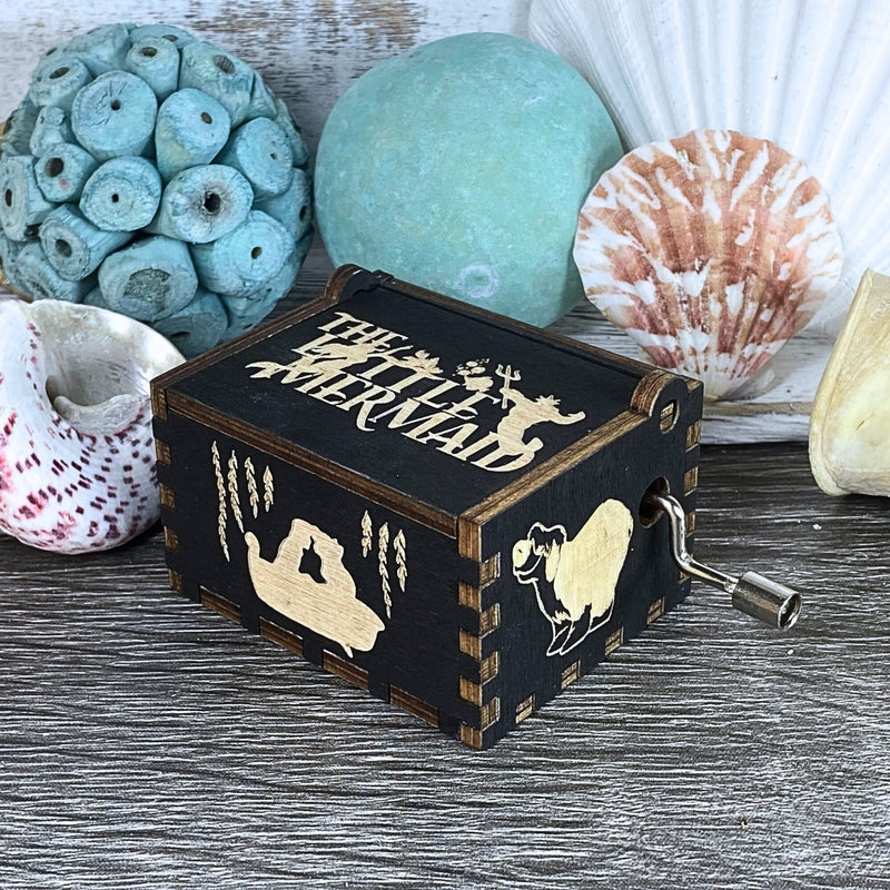 Load image into Gallery viewer, Little Mermaid Music Box | Part of Your World Music Box | Handmade Wood Manual Crank | Custom Birthday Wedding Anniversary Mother&#39;s Day Gift
