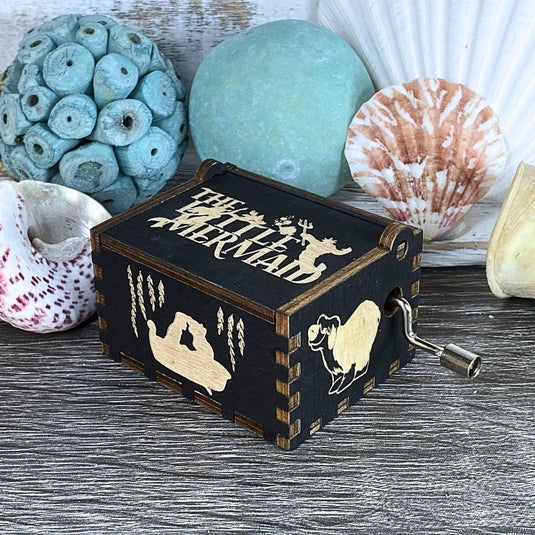 Little Mermaid Music Box | Part of Your World Music Box | Handmade Wood Manual Crank | Custom Birthday Wedding Anniversary Mother's Day Gift