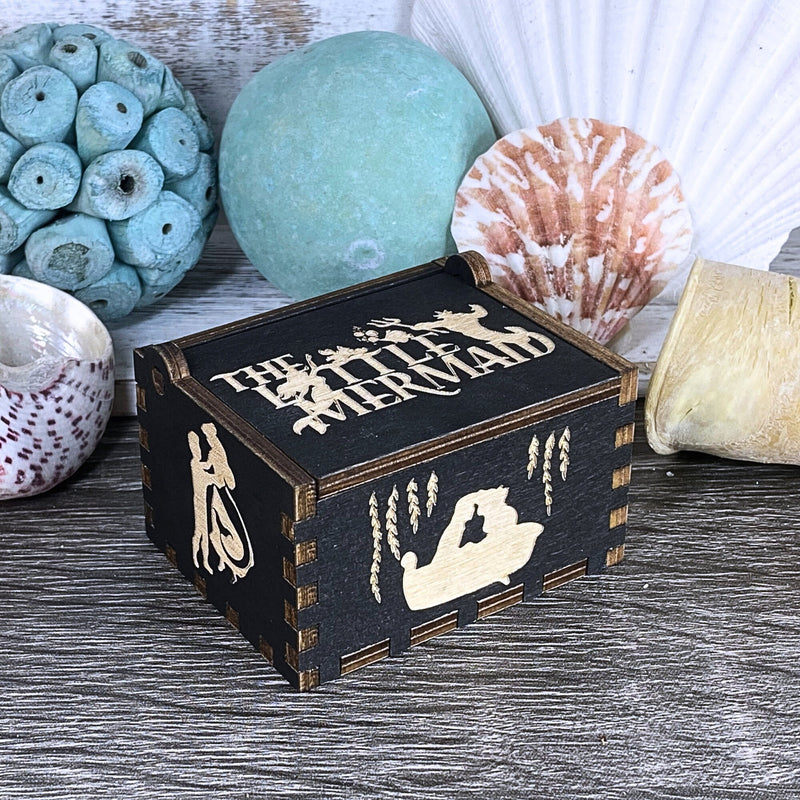 Load image into Gallery viewer, Little Mermaid Music Box | Part of Your World Music Box | Handmade Wood Manual Crank | Custom Birthday Wedding Anniversary Mother&#39;s Day Gift
