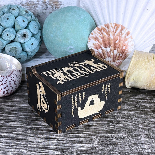 Little Mermaid Music Box | Part of Your World Music Box | Handmade Wood Manual Crank | Custom Birthday Wedding Anniversary Mother's Day Gift