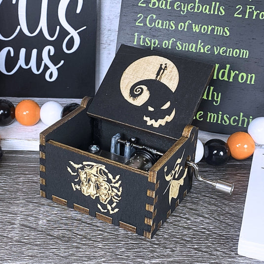 NIGHTMARE BEFORE Christmas Music Box This is Halloween Music Box NMBC Manual Crank Wooden Custom Handmade Keepsake Idea Birthday Wedding