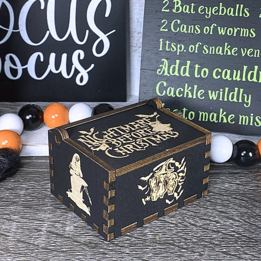 NIGHTMARE BEFORE Christmas Music Box This is Halloween Music Box NMBC Manual Crank Wooden Custom Handmade Keepsake Idea Birthday Wedding