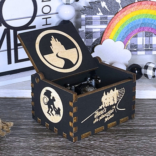 Somewhere Over the Rainbow Music Box Manual Crank Wood Custom Personalize Unique Keepsake Gift Idea Birthday Follow the Yellow Brick Road