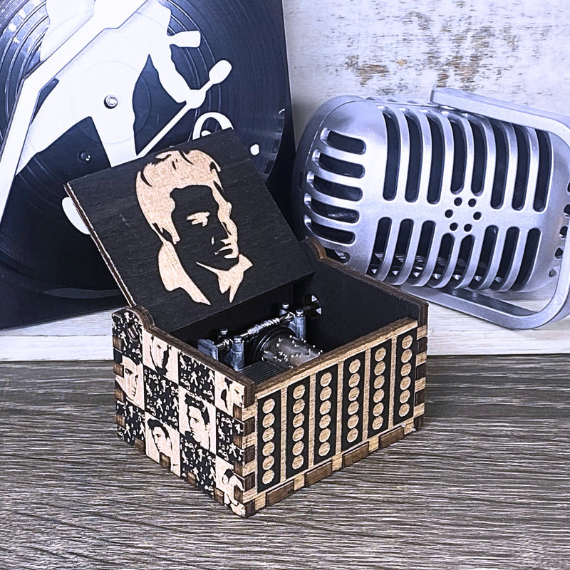 Load image into Gallery viewer, Love me Tender Music Box Elvis Music Box Manual Crank Customizable Elvis Presley Gifts Birthday Anniversary Wedding Bridal Shower Gift Ideas
