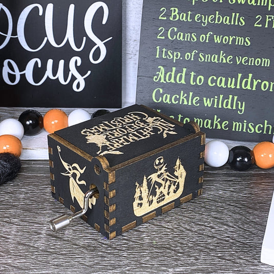 NIGHTMARE BEFORE Christmas Music Box This is Halloween Music Box NMBC Manual Crank Wooden Custom Handmade Keepsake Idea Birthday Wedding