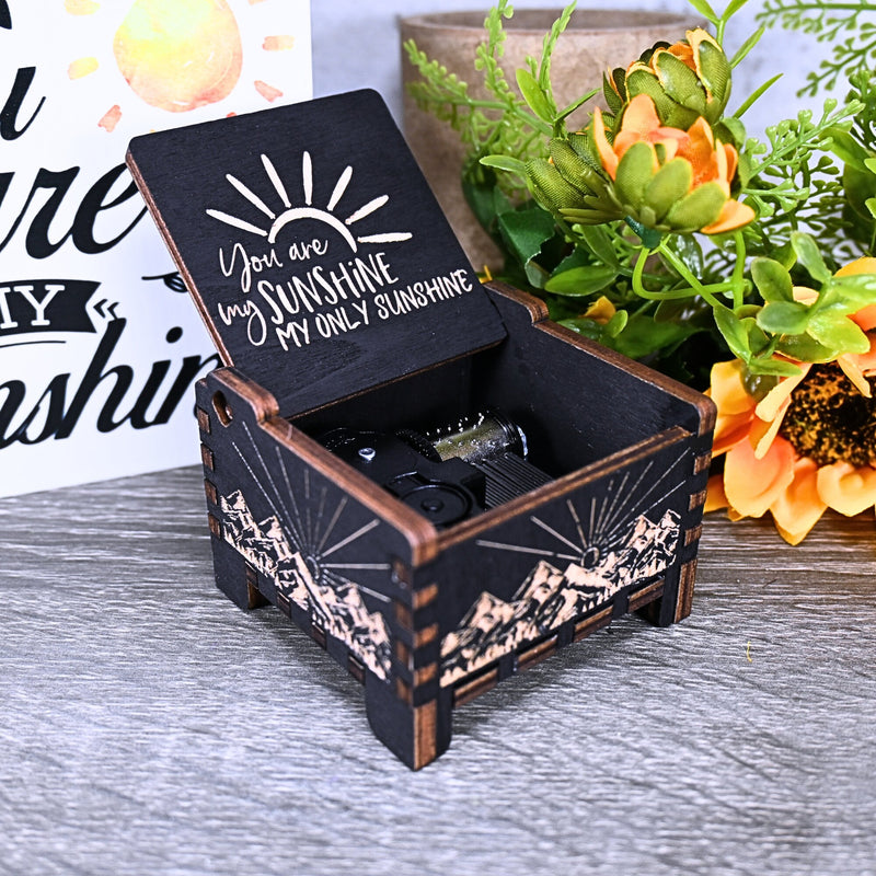 Load image into Gallery viewer, You Are my Sunshine Music Box Automatic Wind-Up Wood Auto Custom Personalize Handmade Unique Keepsake Gift Birthday Anniversary Baby Shower
