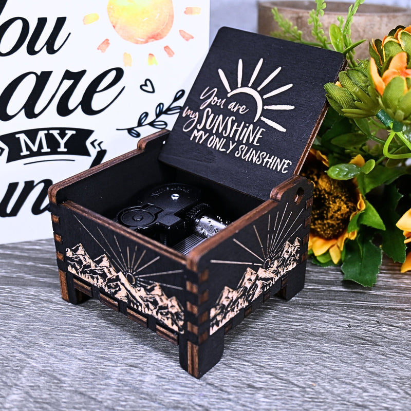 Load image into Gallery viewer, You Are my Sunshine Music Box Automatic Wind-Up Wood Auto Custom Personalize Handmade Unique Keepsake Gift Birthday Anniversary Baby Shower
