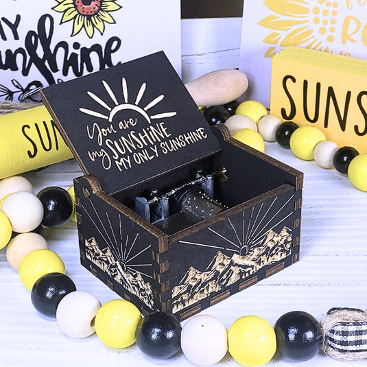 You Are My Sunshine Music Box Manual Crank Wooden Custom Music Boxes Handmade Birthday Anniversary Music Gift My Only Sunshine Sunflower