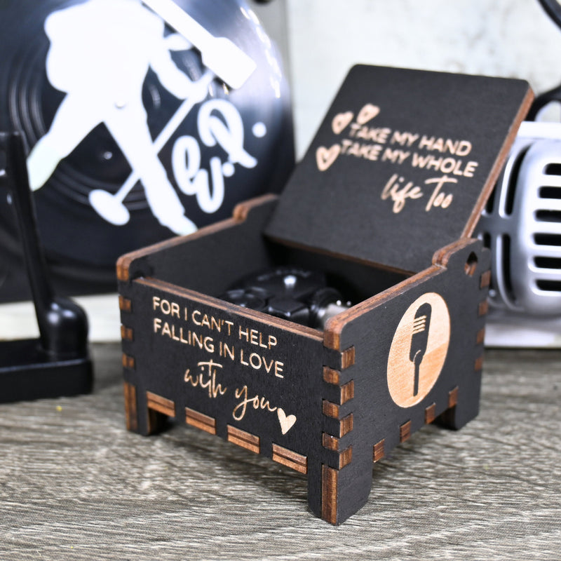 Load image into Gallery viewer, I Can&#39;t Help Falling In Love With You Music Box | Elvis Presley Handmade Wooden Automatic Wind-Up | Wedding Vows Engagement Gift Christmas
