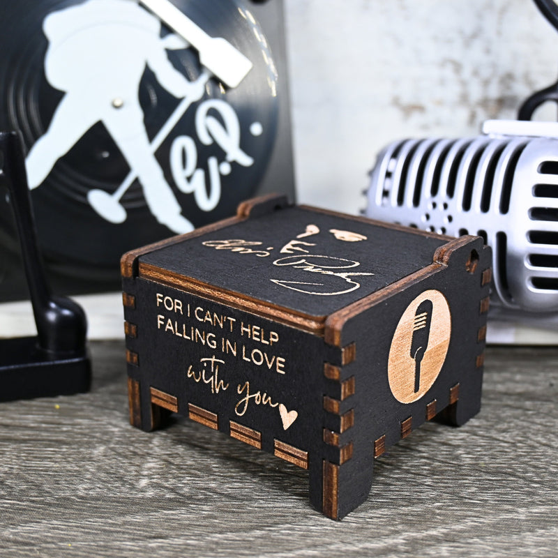 Load image into Gallery viewer, I Can&#39;t Help Falling In Love With You Music Box | Elvis Presley Handmade Wooden Automatic Wind-Up | Wedding Vows Engagement Gift Christmas
