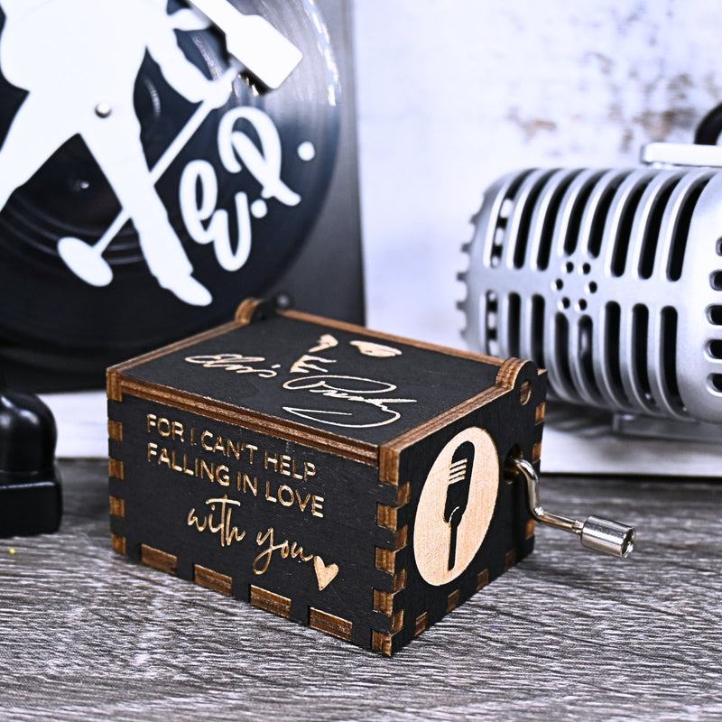 Load image into Gallery viewer, Elvis Music Box For I Can&#39;t Help Falling In Love With You Music Box Manual Crank Custom Personalize Elvis Presley Gifts Birthday Anniversary
