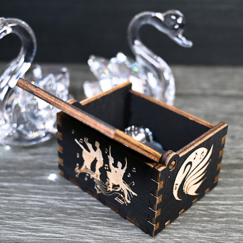 Load image into Gallery viewer, Swan Lake Music Box Ballet Manual Crank Wood Music Box Custom Personalize Keepsake Gift Birthday Wedding Anniversary Famous Swan Queen
