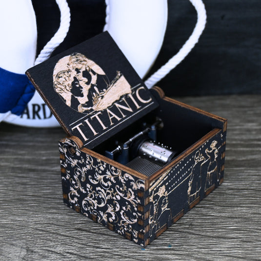 My Heart Will Go On Music Box Manual Crank | Titanic Handmade Wooden | Wedding Engagement Gift Christmas Anniversary | Unique Keepsake