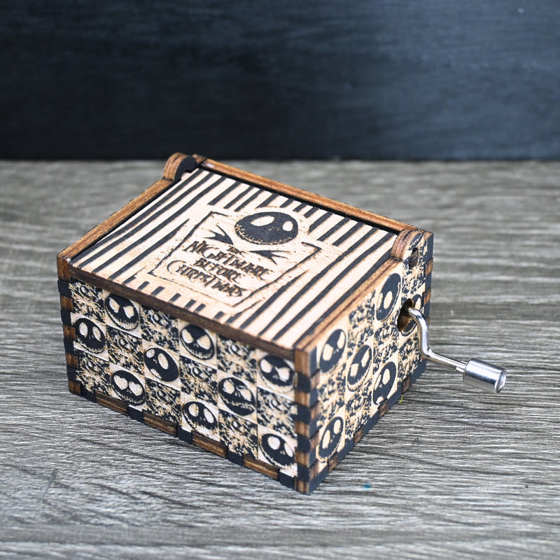 Load image into Gallery viewer, Nightmare Before Christmas Music Box THIS IS HALLOWEEN Music Box Manual Crank Wooden Custom Handmade Keepsake Idea Birthday Surprise Gift
