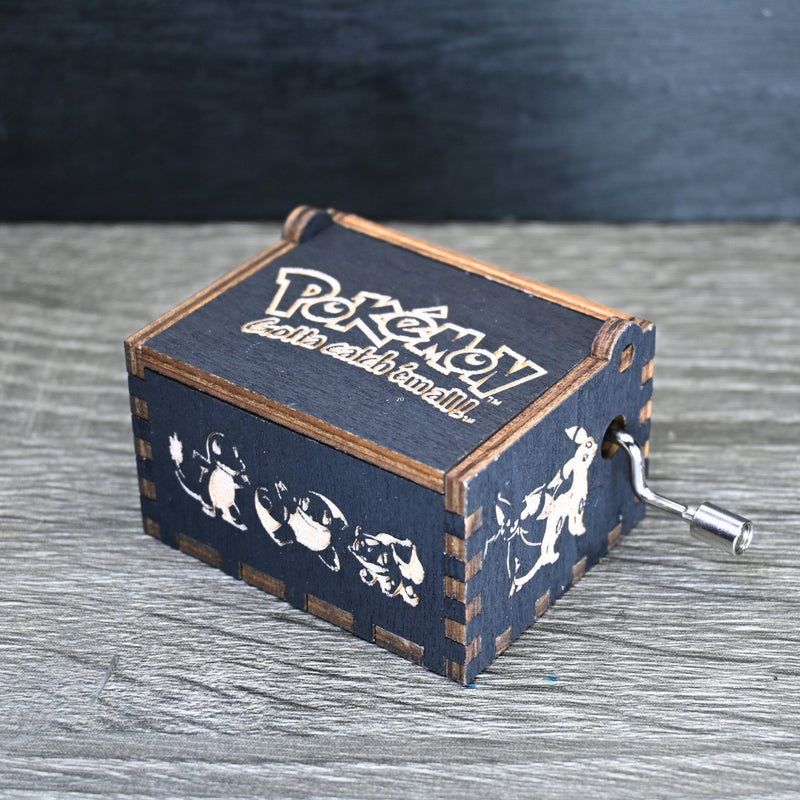 Load image into Gallery viewer, Pokemon Music Box Wooden Handmade Manual Crank Engraved Personalize Customize Birthday Unique Gift Keepsake Gotta Catch Em All Theme Song
