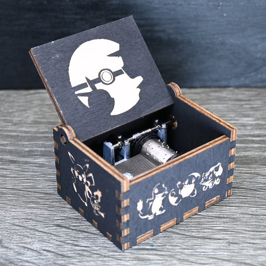 Pokemon Music Box Wooden Handmade Manual Crank Engraved Personalize Customize Birthday Unique Gift Keepsake Gotta Catch Em All Theme Song