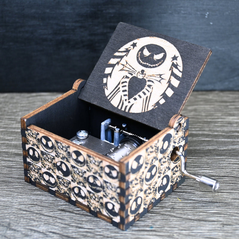 Load image into Gallery viewer, Nightmare Before Christmas Music Box THIS IS HALLOWEEN Music Box Manual Crank Wooden Custom Handmade Keepsake Idea Birthday Surprise Gift
