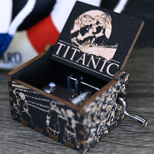 My Heart Will Go On Music Box Manual Crank | Titanic Handmade Wooden | Wedding Engagement Gift Christmas Anniversary | Unique Keepsake