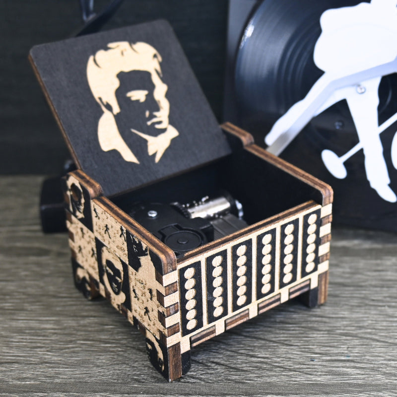 Load image into Gallery viewer, Love Me Tender Music Box Elvis Music Box | Elvis Presley Handmade Wooden Automatic Wind-Up | Wedding Vows Engagement Gift
