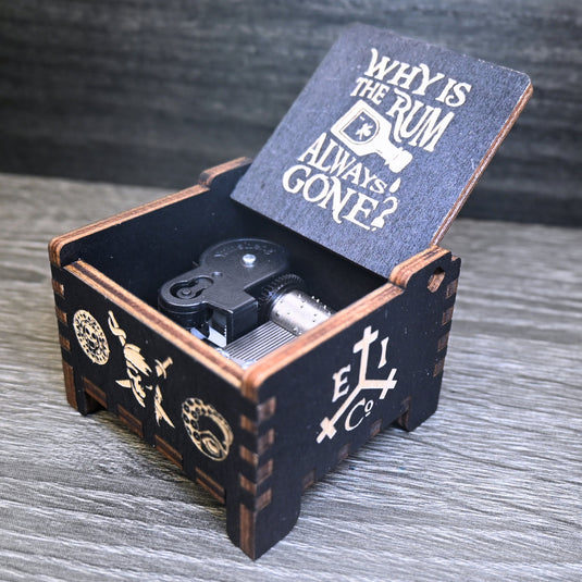 Pirates of the Caribbean Music Box Manual Crank Wood Custom Personalize Gift Engagement Birthday Wedding Anniversary Davy Jones Lullaby Song