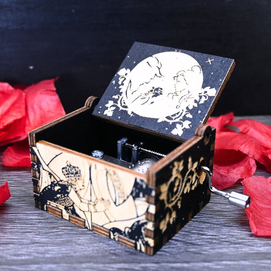 Beauty and the Beast Music Box Manual Crank Wood Custom Personal Engagement Wedding Anniversary Song Tale as Old As Time THE ENCHANTRESS