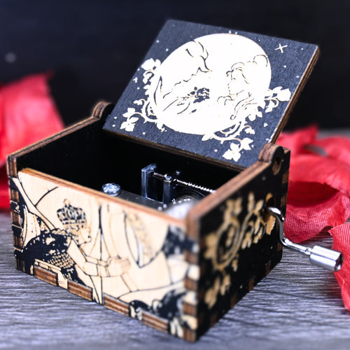 Beauty and the Beast Music Box Manual Crank Wood Custom Personal Engagement Wedding Anniversary Song Tale as Old As Time THE ENCHANTRESS